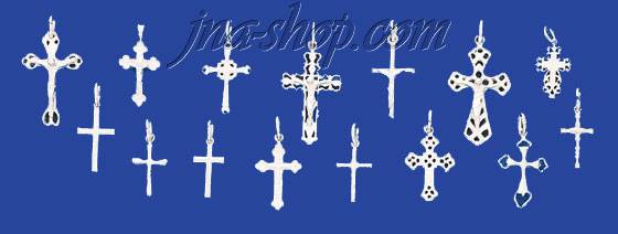 Sterling Silver 24 pc Diamond-cut Crosses Package - Click Image to Close