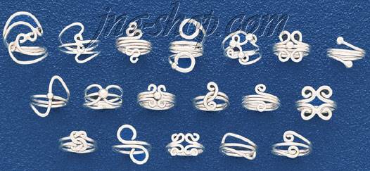 Sterling Silver 36 Wire Rings Package - Click Image to Close