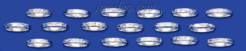 Sterling Silver 36 Diamond-cut Band Rings Package - Click Image to Close