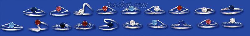 Sterling Silver 36 Girls Rings with Stones(3-7) Package - Click Image to Close