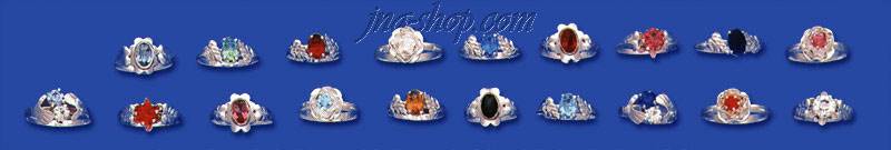 Sterling Silver 36 Girls Rings with Stones(2-5) Package - Click Image to Close