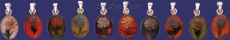 Sterling Silver 12 Natural Flower Pendant Package - Click Image to Close