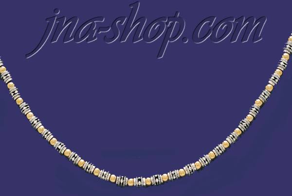 Sterling Silver 16" Two Tone Necklace 7mm - Click Image to Close