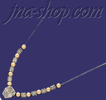 Sterling Silver 16" Two Tone Necklace 5mm - Click Image to Close