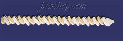 Sterling Silver 7" Stampato Two-Tone Bracelet 9mm - Click Image to Close