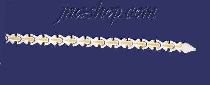 Sterling Silver 7" Stampato Two-Tone Bracelet 6mm - Click Image to Close