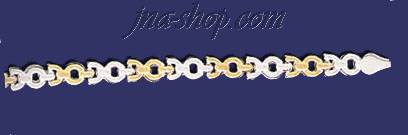 Sterling Silver 7" Stampato Two-Tone Bracelet 6mm - Click Image to Close