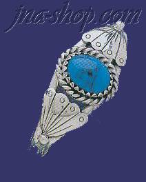 Sterling Silver Genuine American Indian Turquoise Bangle - Click Image to Close