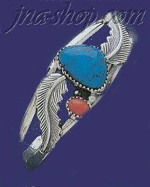 Sterling Silver Genuine American Indian Turquoise Bangle - Click Image to Close