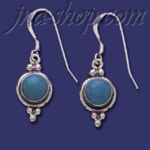 Sterling Silver Genuine American Indian Turquoise Earrings - Click Image to Close