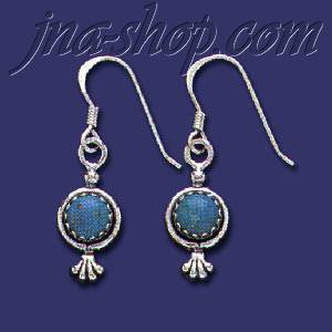 Sterling Silver Genuine American Indian Turquoise Earrings - Click Image to Close