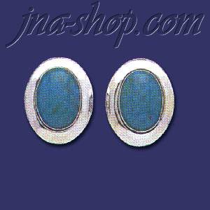 Sterling Silver Genuine American Indian Turquoise Earrings - Click Image to Close