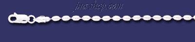 Sterling Silver 22" Long Oval Bead Ball Chain 3mm - Click Image to Close