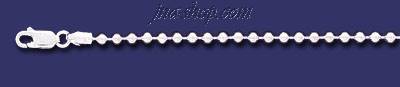 Sterling Silver 8" Ball Bead Chain 3mm - Click Image to Close