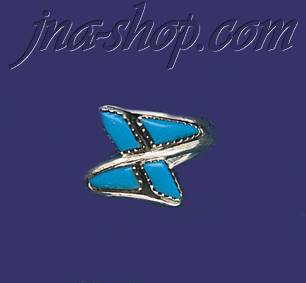 Sterling Silver Genuine American Indian Turquoise Ring - Click Image to Close