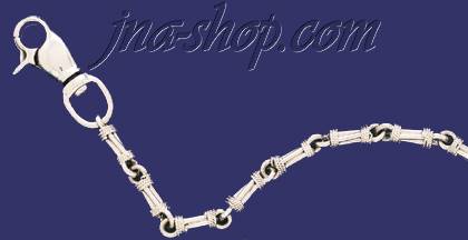 Sterling Silver 18" Bar w/Rope Valet Chain 9mm - Click Image to Close