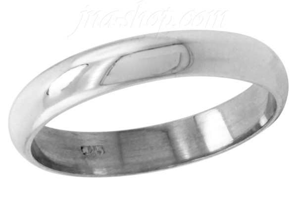 Sterling Silver Wedding Band Ring 4mm sz 8 - Click Image to Close