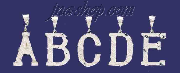Sterling Silver Dia-cut Stripes Initial Letter K Charm Pendant - Click Image to Close