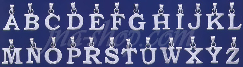 Sterling Silver Initial Letter W Charm Pendant - Click Image to Close