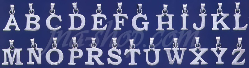 Sterling Silver Initial Letter R Charm Pendant - Click Image to Close