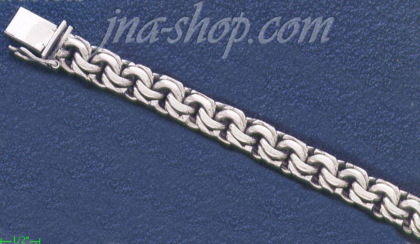 Sterling Silver 9" Handmade Bracelet 12mm - Click Image to Close