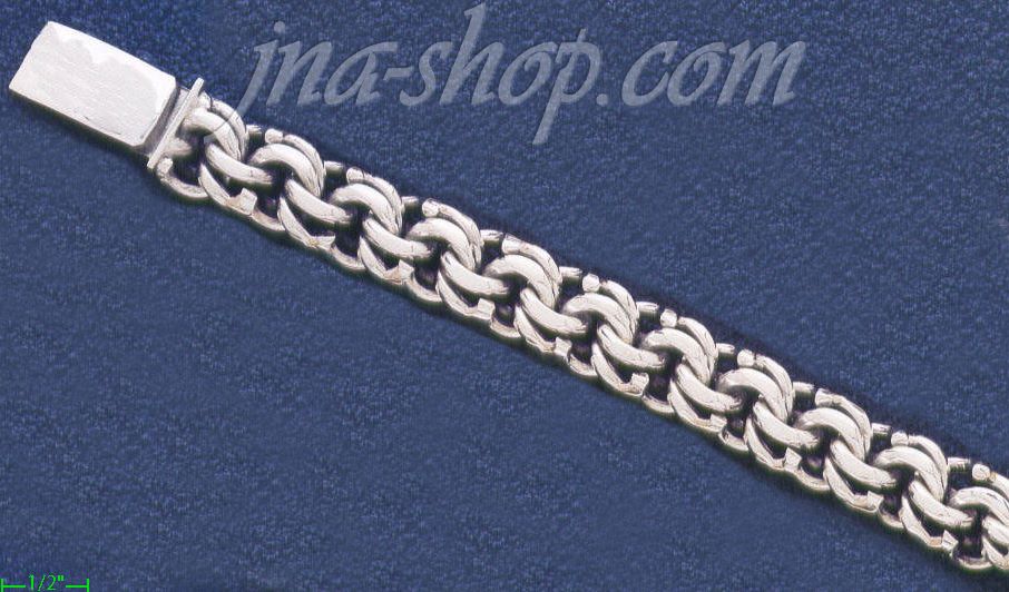 Sterling Silver 9" Handmade Bracelet 15mm - Click Image to Close