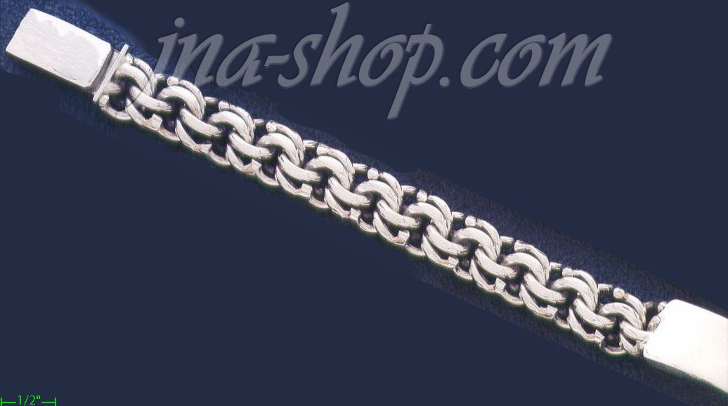 Sterling Silver 9" Handmade Bracelet 15mm - Click Image to Close