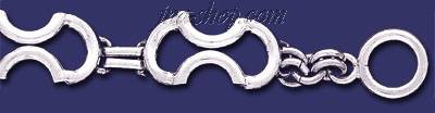 Sterling Silver 8" Handmade Bracelet 16mm - Click Image to Close