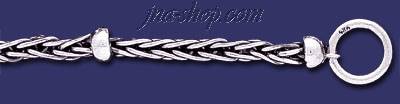 Sterling Silver 8" Fox Tail Handmade Bracelet 9mm - Click Image to Close