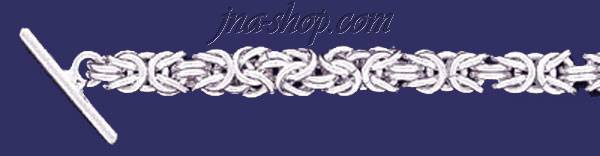 Sterling Silver 8" Byzantine Handmade Bracelet 9mm - Click Image to Close