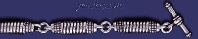 Sterling Silver 9" Bar Handmade Bracelet 7mm - Click Image to Close