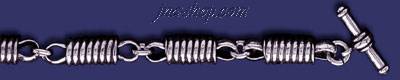 Sterling Silver 8" Bar Handmade Bracelet 7mm - Click Image to Close