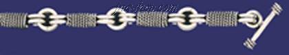 Sterling Silver 8" Bar w/Rope Handmade Bracelet 10mm - Click Image to Close