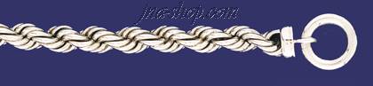 Sterling Silver 9" Rope Handmade Bracelet 10mm - Click Image to Close