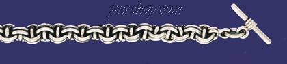 Sterling Silver 8" Rolo Mariner Handmade Bracelet 10mm - Click Image to Close