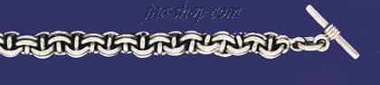 Sterling Silver 8" Rolo Mariner Handmade Bracelet 10mm - Click Image to Close