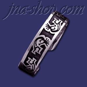 Sterling Silver Native American Design Cuff Bangle 18mm - Click Image to Close