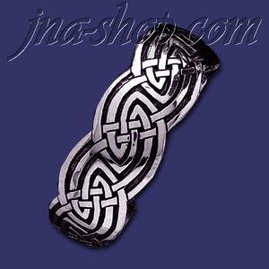 Sterling Silver Celtic Cuff Bangle 27mm - Click Image to Close