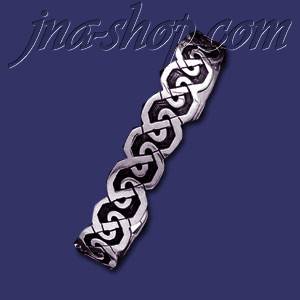 Sterling Silver Celtic Cuff Bangle 14mm - Click Image to Close