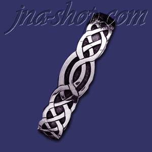 Sterling Silver Celtic Cuff Bangle 19mm - Click Image to Close