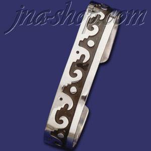 Sterling Silver Celtic Cuff Bangle 14mm - Click Image to Close