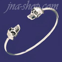 Sterling Silver Skulls Bangle - Click Image to Close