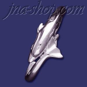 Sterling Silver Dolphin Cuff Bangle 30mm - Click Image to Close