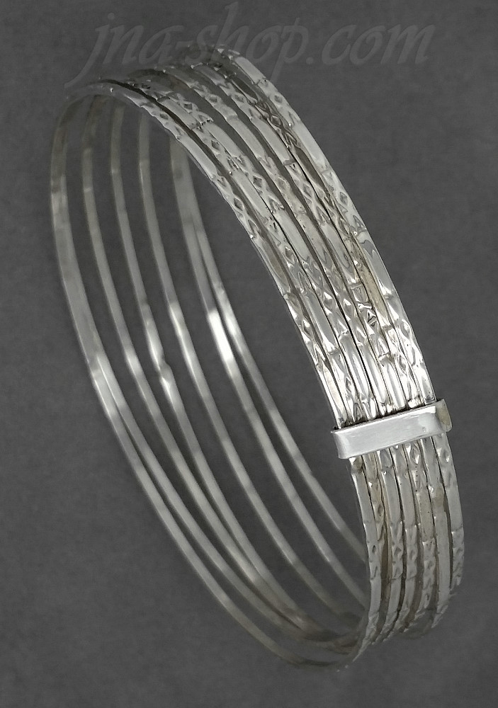 Sterling Silver 7 Days Bangle 11mm - Click Image to Close