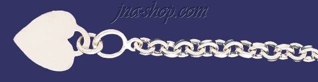 Sterling Silver 7" Heart Bracelet 7mm - Click Image to Close