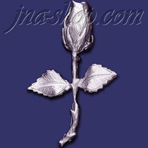 Sterling Silver Rose Flower Brooch Pin - Click Image to Close