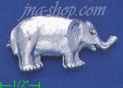 Sterling Silver Elephant Brooch Pin - Click Image to Close