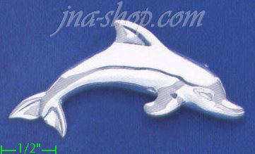Sterling Silver Dolphin Brooch Pin - Click Image to Close