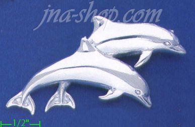 Sterling Silver Dolphins Brooch Pin - Click Image to Close