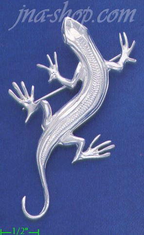 Sterling Silver Gecko Brooch Pin - Click Image to Close